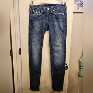 True religion Jodie skinny stretch jeans distressed women's size 27